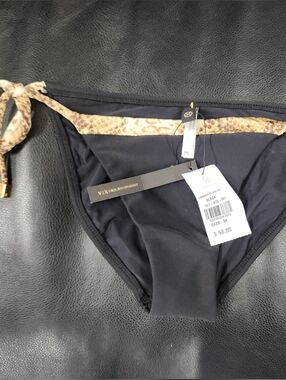 Vix Paula Hermanny Dominica Tie Side Full Swimsuit Bottom Black / Snake Print M